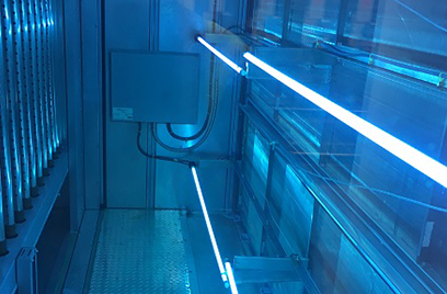 Ultraviolet filtration inside the HVAC air handling product